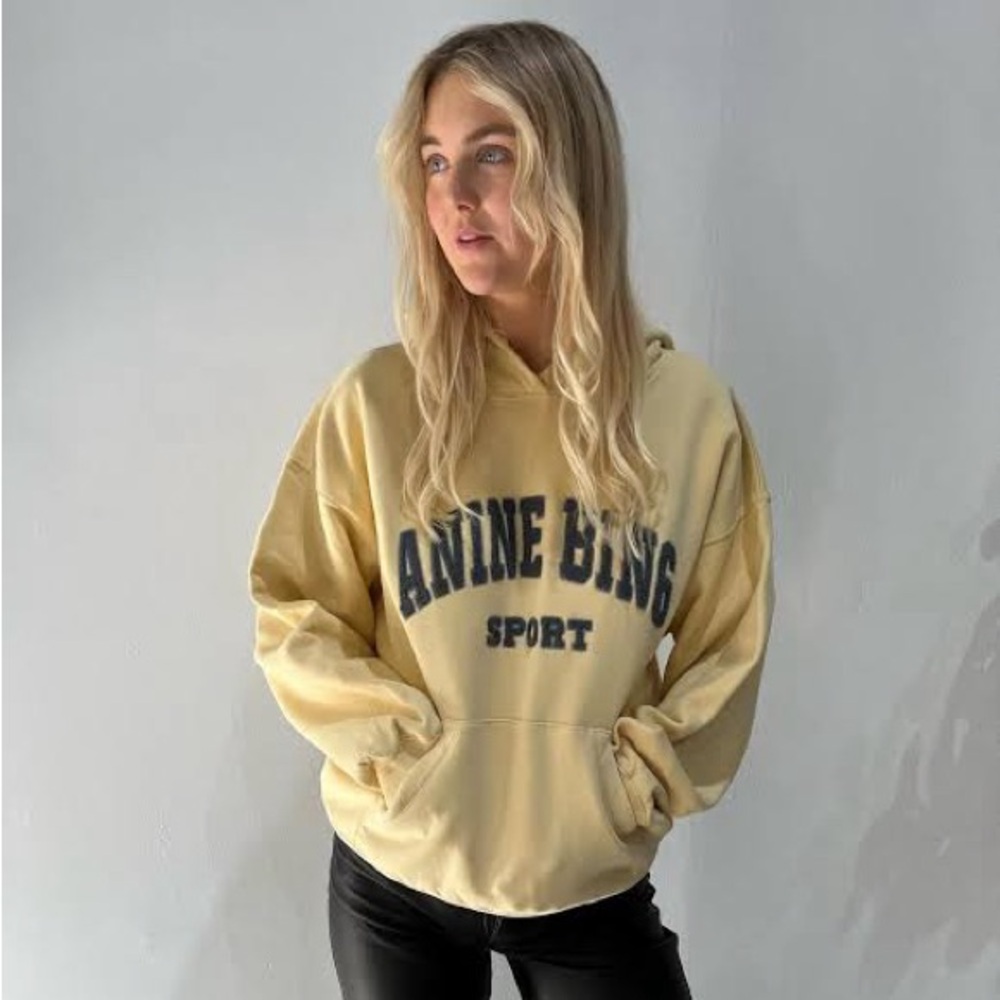 Anine Bing 💛 Sport Hoodie Harvey Sweatshirt - Picture 4 of 5